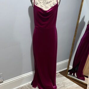 Taylor Deep Burgundy Velvet Cowl Neck Maxi Dress